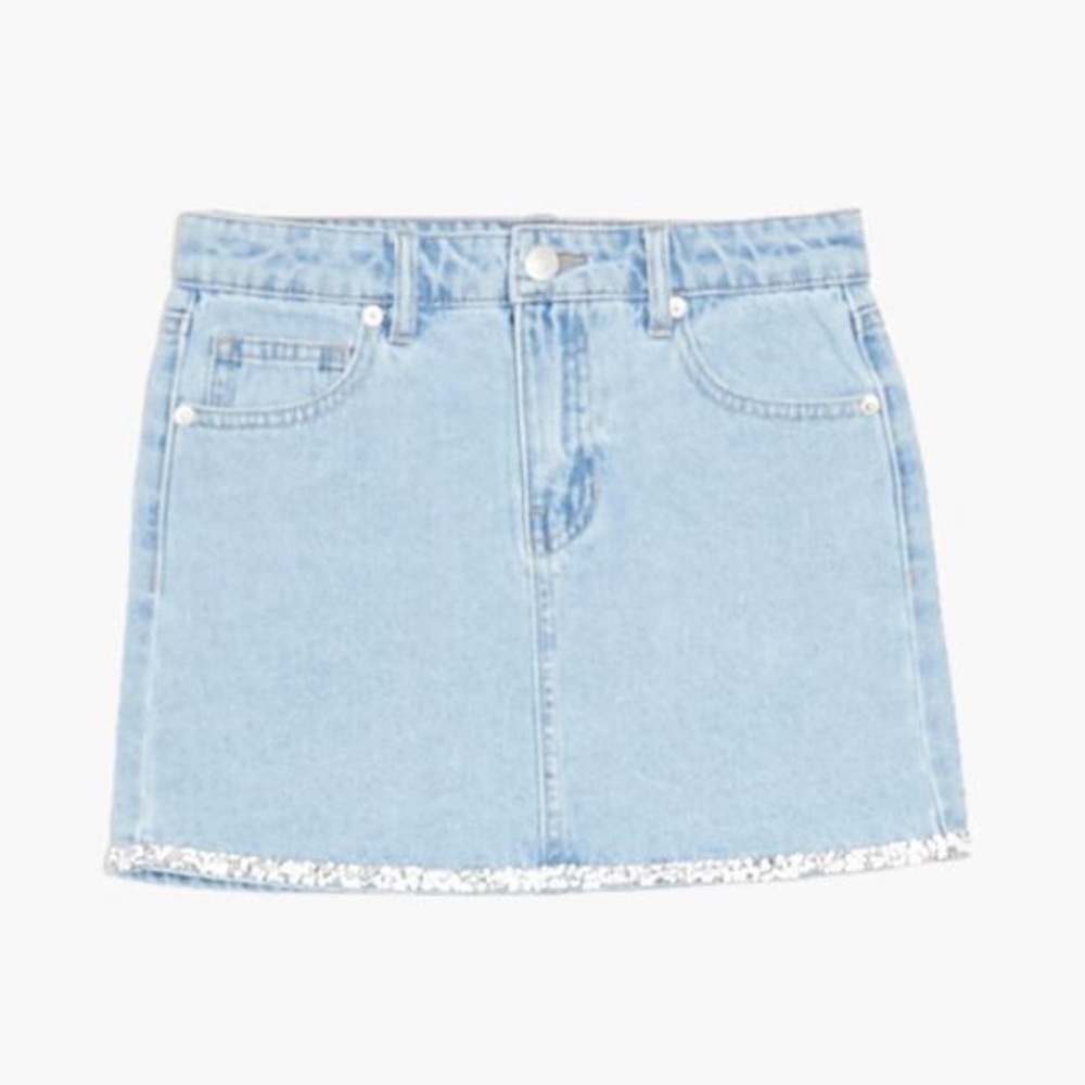 Forever 21 Glitter Trim Denim Skirt